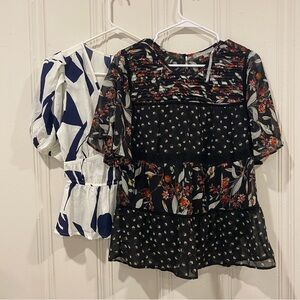 Sienna Sky Black and White Floral Blouses